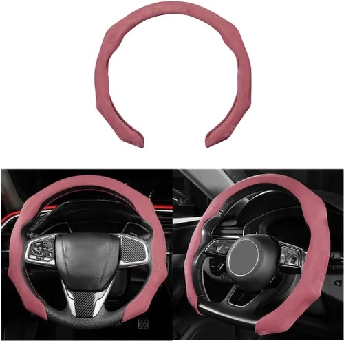 Miniatura 8 de Mandark - Funda para volante de auto de ante, protector para volante de vehículo deportivo que se ajusta a 15 pulgadas, accesorios de decoración