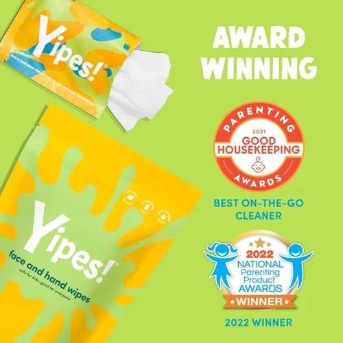 Miniatura 3 de Yipes! Toallitas faciales y de manos para niños, toallitas húmedas compostables para pieles sensibles, envueltas individualmente, imprescindibles