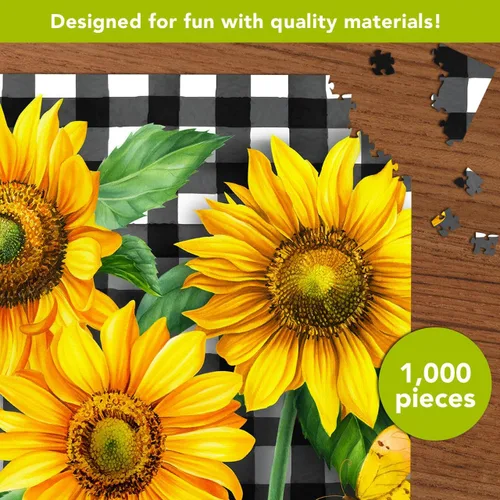 Miniatura 3 de Briarwood Lane Rompecabezas de 1000 piezas de girasoles a cuadros