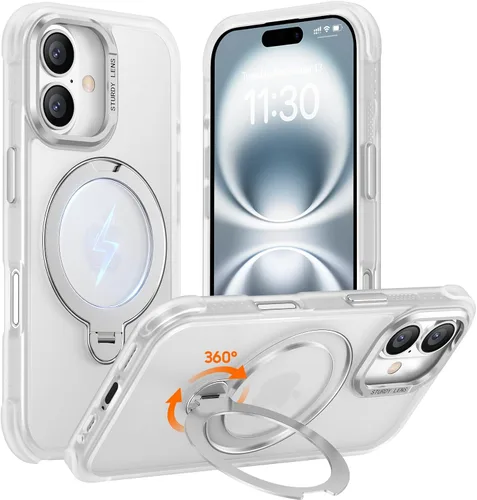 Miniatura 7 de Magnética para iPhone 12 e iPhone 12 Pro Funda, [con Soporte de Anillo Magnético Invisible Giratorio 360°][A Prueba de Golpes][Compatible