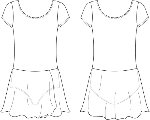 Miniatura 3 de Bloch Vestido de leotardo de manga corta Prisha para niñas
