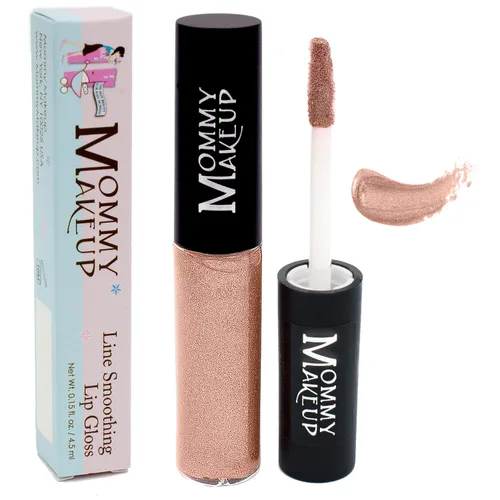Mommy Makeup Line Smoothing Lip Gloss con algas marrones y algas doradas, brillante, hidratante, alto brillo, sin parabenos en Spumante (un champán