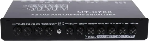 Miniatura 8 de Ecualizador de audio de coche de 7 bandas, amplificador de coche ajustable de 7 bandas ecualizador gráfico con interruptor de selección de entrada