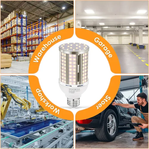 Miniatura 6 de Bombilla LED de Maíz de 44W (Paquete de 2), Sin Ventilador, (Equivalente a 390 Vatios) Base E26/E39 Mediana/Mogul Grande, Lámpara LED COB 3000K
