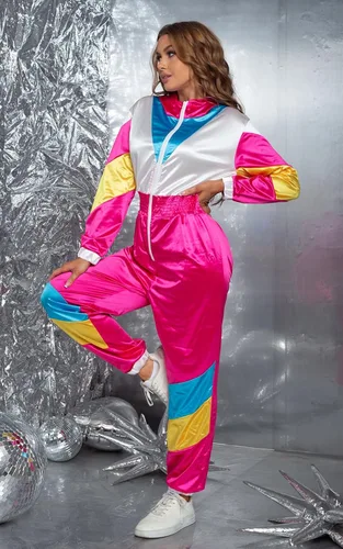 Miniatura 6 de Yisfri Traje retro de una pieza con bloques de color para mujer, traje retro de los años 80 con cintura elástica con capucha