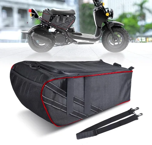 Miniatura 11 de Bolsa para debajo del asiento compatible con accesorios Honda Ruckus 2010-2025, bolsa de almacenamiento resistente al agua con marco lateral de Negro