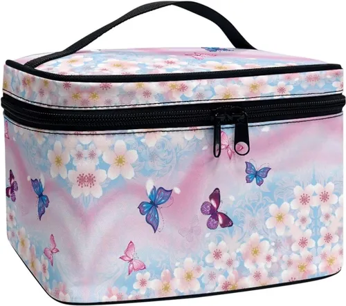 Miniatura 7 de Flashideas Bolsa de maquillaje para cosméticos Almacenamiento vertical Bolsa de maquillaje de viaje de gran capacidad, Caballo Azteca 1