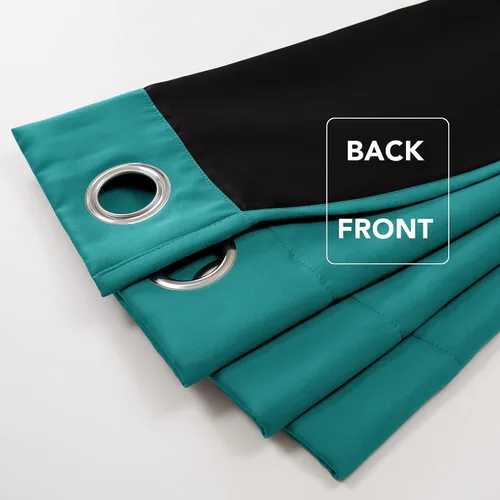 Miniatura 76 de Deconovo Cortinas opacas 100% con forro negro, cortinas con ojales aisladas térmicamente que reducen el ruido, doble capa para oscurecer