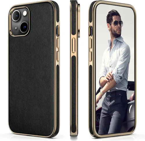 Miniatura 8 de LOHASIC Funda para iPhone 12 y iPhone 12 Pro - Fundas para teléfono i Phone 12 con borde cromado delgado, fundas de cuero de diseño suave, funda