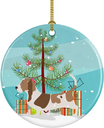 Miniatura 68 de Caroline's Treasures Bulldog inglés «Merry Christmas» adorno de cerámica para árbol de Navidad, decoración colgante para el hogar, Navidad, fiestas