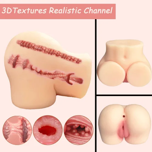 Miniatura 2 de Muñeca sexual realista de 1.3 libras con vagina de bolsillo, vaginal y anal, masturbador masculino de TPE realista, torso femenino pequeño, muñeca
