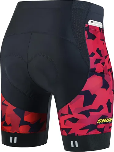 Miniatura 8 de Souke Sports Pantalones cortos de ciclismo acolchados para hombre, cómodos pantalones de ciclismo de carretera