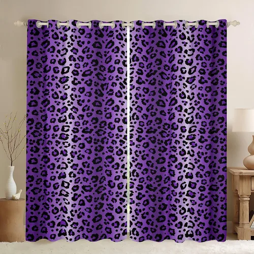 Miniatura 23 de Feelyou Cortinas opacas con estampado de leopardo de 30% a 50%, cortinas de oscurecimiento con estampado de guepardo para dormitorio, para niños
