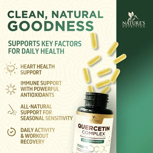 Miniatura 6 de Quercetin Dihydrate 1000mg per Serving - Premium Plant-Based Bioflavonoids - Extra Strength Antioxidant Immune & Respiratory Health Support - High
