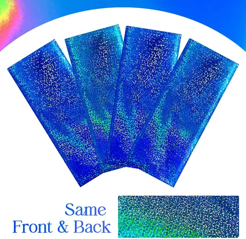 Miniatura 9 de 4 piezas de mantel de fiesta azul real holográfico de 40" x 108" con iridiscencia, mantel de plástico azul marino brillante para graduación, 4