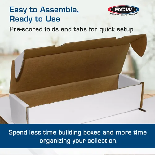 Miniatura 5 de BCW Caja de almacenamiento de tarjetas de juegos de una sola fila, paquete de 5, caja de soporte de 1000 unidades, soporte de cartón de papel