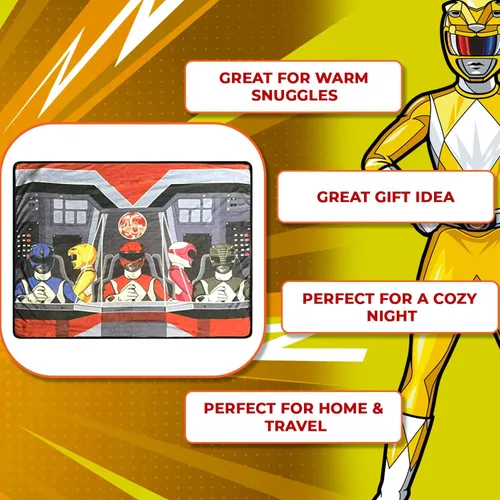 Miniatura 3 de Surreal Entertainment Power Rangers - Manta de forro polar más suave y cómoda para adultos y niños, mide 60 x 45 pulgadas