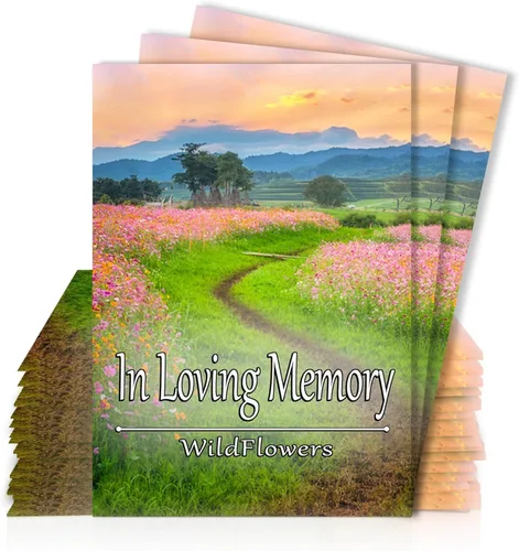 Pack of 25 Pre-Filled Seed Mix Packet Wildflowers Plant for Funerals, Memorial Services in Loving Memory Flower Path Also Serves Thank You