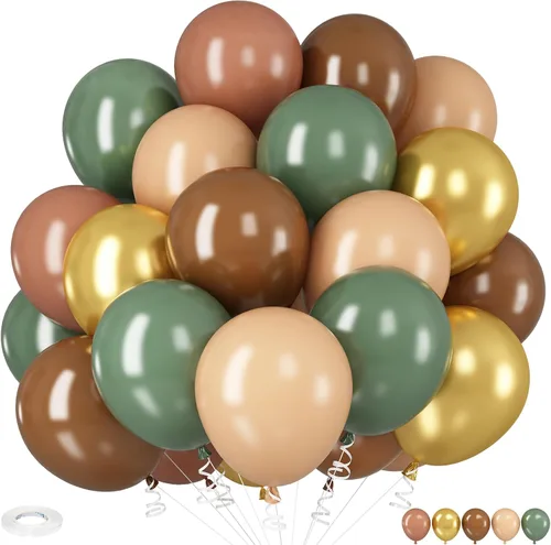 Miniatura 19 de HILAVO - Kit de globos tropicales, 60 globos hawaianos de 12", color rosa intenso, naranja, verde azulado, verde, dorado metálico, globos de látex