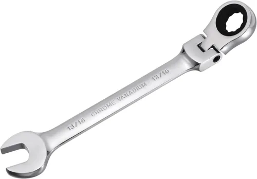 Miniatura 7 de uxcell Llave combinada de trinquete de cabeza flexible de 1/2 pulgada SAE 72 dientes Herramientas de llave de trinquete de 12 puntos, Cr-V