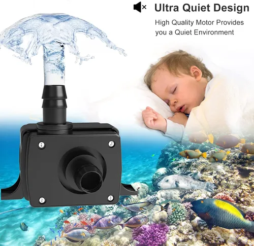 Miniatura 6 de Mini bomba de agua sumergible, bomba de fuente USB silenciosa, bomba de fuente eléctrica sin escobillas, potentes bombas de agua para acuario
