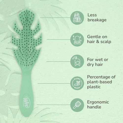Miniatura 4 de Wet Brush Go Green Cepillo desenredante para cabello, verde, cerdas IntelliFlex ultrasuaves, sueltan enredos y aflojan suavemente nudos mientras