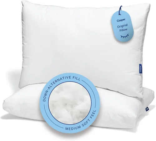 Miniatura 11 de Casper Sleep Original Cooling Pillow, Standard Size – Medium Soft Feel, Down-Alternative Fill, Supports Side, Back & Stomach Sleepers, Neck Pain