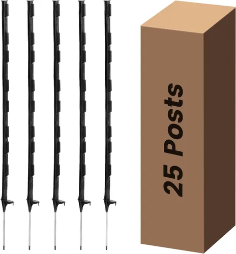 Postes de Cerca Eléctrica Paquete de 25, Poste de Cerca de 48 pulgadas para Insertar, Postes Temporales de Plástico para Cerca para Protección de