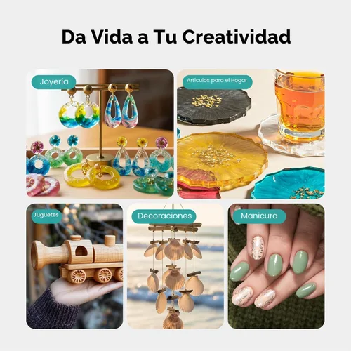 Miniatura 7 de Kit de herramientas rotativas inalámbricas Resiners, kit de taladro y pulido de resina, ajustable de 8 velocidades, carga tipo C, kit de joyería Kit
