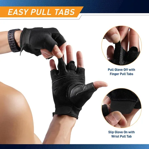 Miniatura 4 de MARCY apex - Guantes de entrenamiento acolchados de cuero con pestañas para hombres y mujeres, guantes de ejercicio para levantamiento de pesas