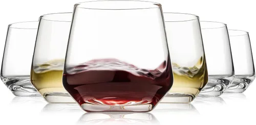 Miniatura 13 de Juego de copas de vino sin tallo de 4, copas de vino tinto y blanco de 13.5oz para uso diario, para recibir invitados, bar en casa, fiesta nocturna
