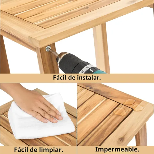 Miniatura 6 de VICTORY RELAX Mesa auxiliar doble Adirondack, mesa auxiliar rectangular resistente a la intemperie para patio, jardín, césped y sala de estar. Ideal