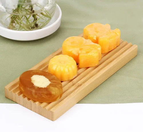 Miniatura 7 de Jabonera de bambú – Protector de jabón – Jabonera de madera de bambú natural con bandeja de drenaje para ducha, baño, bañera, cocina, prolonga