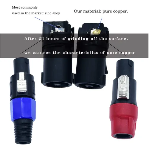Miniatura 2 de Conectores de cable para altavoz de escenario, conector de cable adaptador de speakon, 4 polos, 4 pines, bloqueo de torsión, amplificador de corona