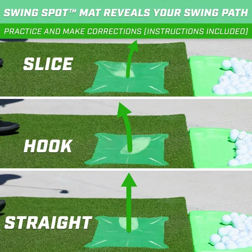 Miniatura 6 de GoSports Tapete de práctica de golf de 5 pies x 4 pies PRO, incluye 5 inserciones intercambiables para la instrucción definitiva en casa