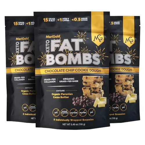 Miniatura 11 de MariGold Keto Fat Bombs - Chocolate Pecan Crisp - Bajo en carbohidratos, rico en colágeno, Ghee alimentado con pasto, mantequilla de cacao orgánica