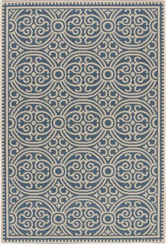Miniatura 17 de SAFAVIEH Beach House Collection - Alfombra redonda, de 4 pies, color crema y azul, no desprende pelusa y de fácil cuidado, para interiores