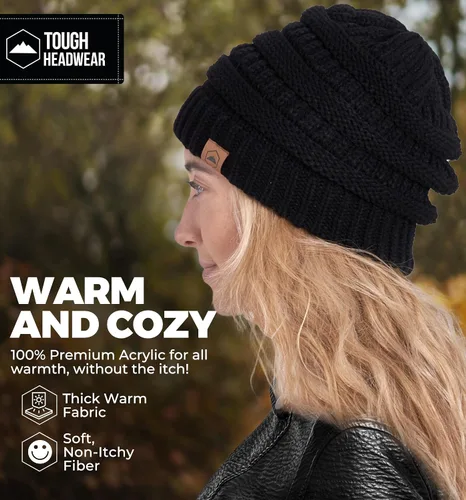 Miniatura 11 de Gorro de punto para mujer, cálido y suave, elástico, para clima frío de Tough Headwear