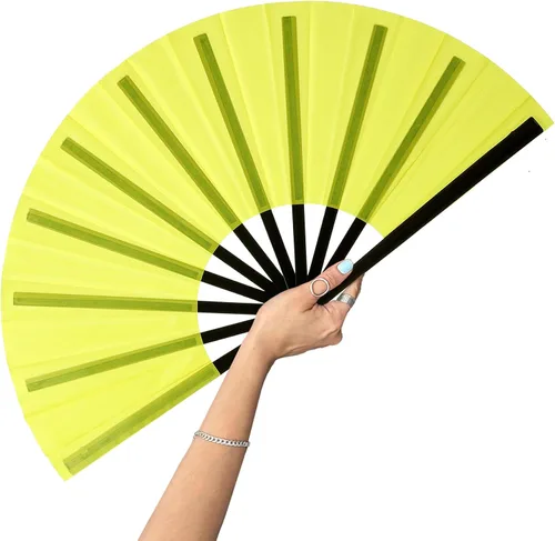 Miniatura 12 de Ventilador grande de 13 pulgadas para baile de línea, abanicos de mano para mujer, plegables, botas en el suelo, portátil para exteriores, boda