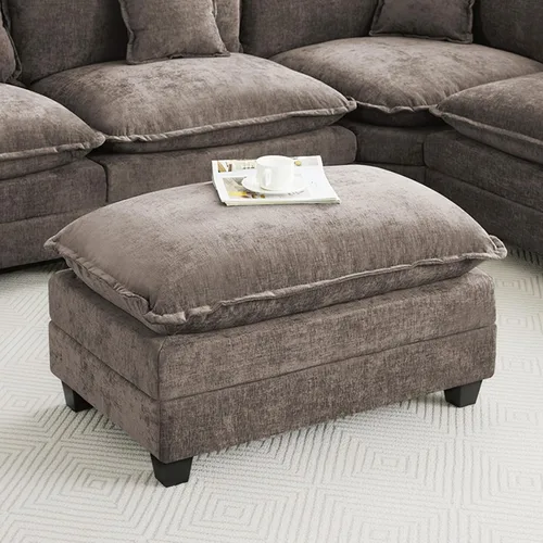 Miniatura 94 de Otomán de Sofá Moderno de Chenille Nube de 35'', Otomán Rectangular para Sofá Seccional Modular, Beige