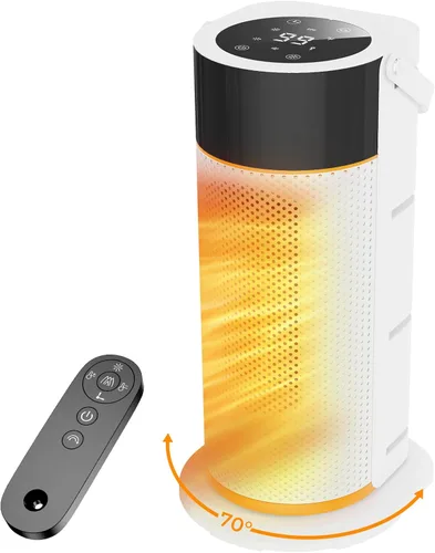 Calentador de espacio: calentadores de espacio portátiles de 1500 W para uso en interiores, calentador eléctrico de cerámica PTC con control remoto,