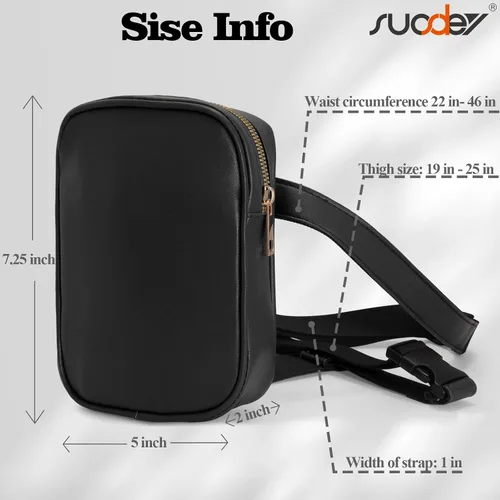 Miniatura 5 de SUOSDEY Riñonera de cuero para mujer, riñonera de cuero
