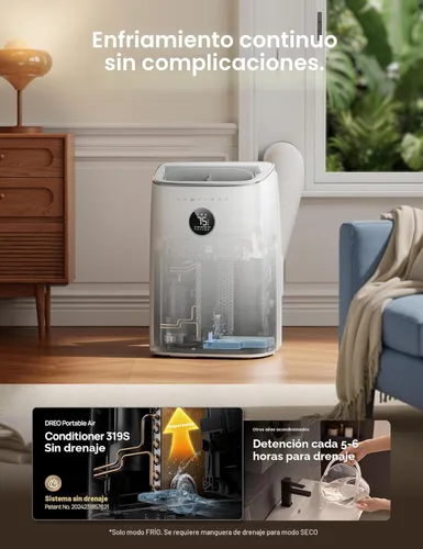 Miniatura 4 de Dreo - Aire acondicionado portátil, 8000 BTU ASHRAE (5000 BTU DOE) Unidad inteligente de aire acondicionado para dormitorio con enfriamiento sin