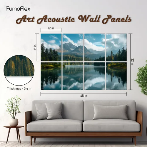 Miniatura 2 de FurnoFlexArt Paneles Acústicos Azulejos Decorativos para Habitación Espuma a Prueba de Sonido Paneles Absorbentes Amortiguación de Ruido Cancelación