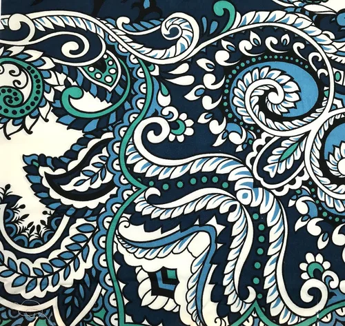 Miniatura 5 de Serafina Home Cortina de ducha bohemia, diseño floral de mandala azul marino, verde azulado, blanco, tela, 72 x 72 pulgadas, resistente a