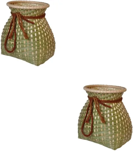 Miniatura 4 de STOBAZA Cesta tejida de bambú hecha a mano, sin olor, para juguetes, mantas, decoración rústica del hogar, 2