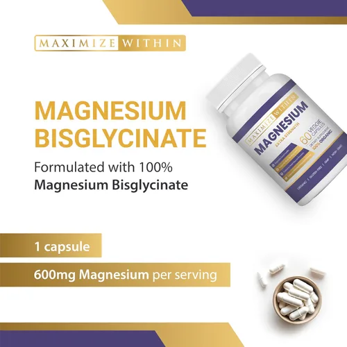 Miniatura 2 de Suplemento extra fuerte de magnesio para la salud ósea, 60 cápsulas