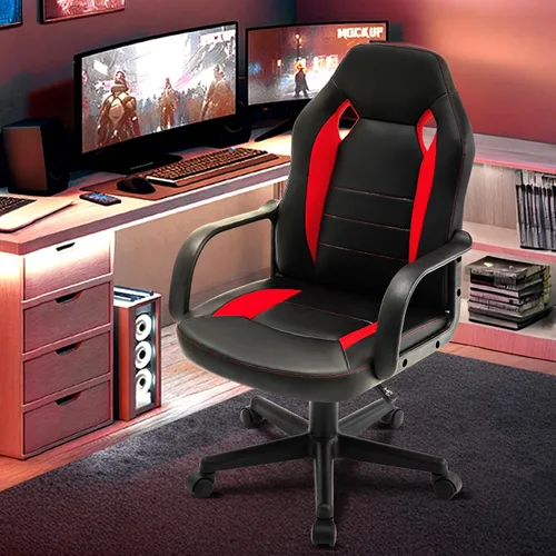 Miniatura 2 de Silla ergonómica de videojuegos para computadora, oficina en casa, carreras, escritorio ejecutivo de video, de piel sintética, para adultos