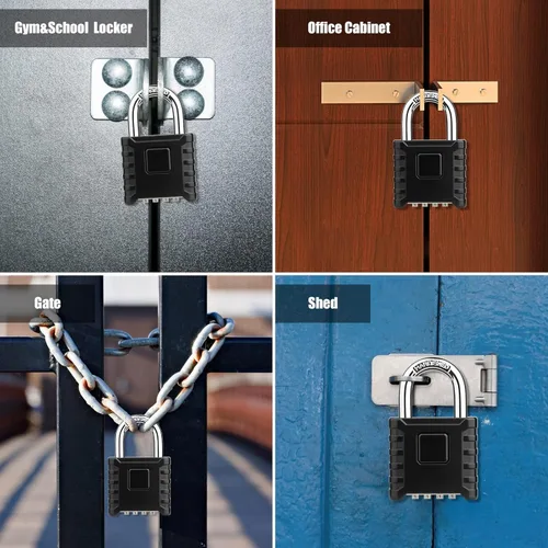 Miniatura 7 de Paquete de 2 Candados de Combinación Grandes [Desbloqueo con Un Toque], Diyife® Candado Resistente para Exteriores a Prueba de Intemperie Diseño