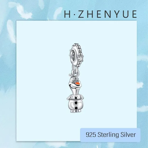 Miniatura 162 de Dijes de plata de ley 925 de dibujos animados de pato, ratón, oso, elefante, dragón chino, cuentas colgantes para pulseras y collares, joyería